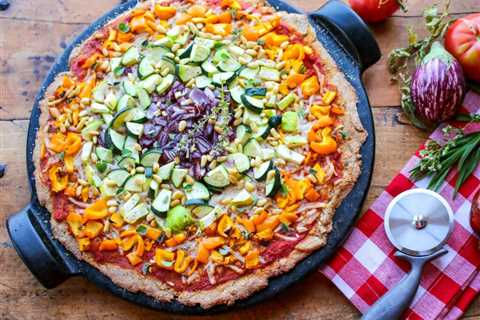 Vegan Rainbow Veggie Pizza with Cornmeal Crust