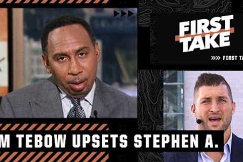 Tim Tebow makes Stephen A.'s jaw drop ?? for saying Baker Mayfield is disrespected | First Take