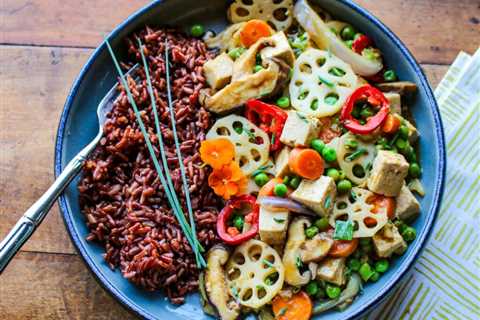 Ginger Lotus Root Stir-Fry with Red Rice