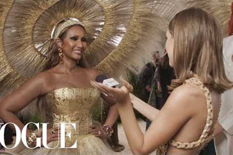 Iman on Her Gold Dress That Took 400 Hours to Make | Met Gala 2021 With Emma Chamberlain | Vogue