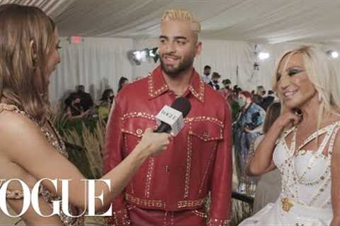 Donatella Versace & Maluma on Their Bedazzled Met Outfits | Met Gala 2021 With Emma Chamberlain