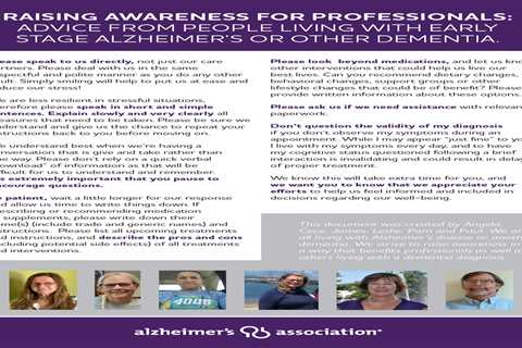 Raising Awareness for Professionals: Advice from people living with early stage Alzheimerâ€™s or..