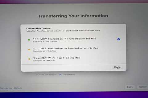 How to check the Migration Assistant data-transfer selection in macOS