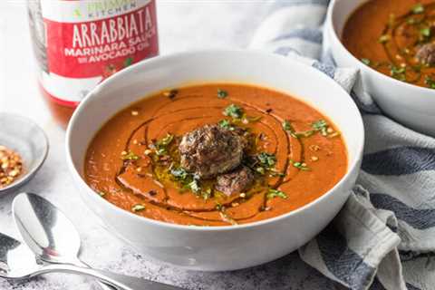 Tomato Soup with Gluten-free Spicy Mini Meatballs Recipe