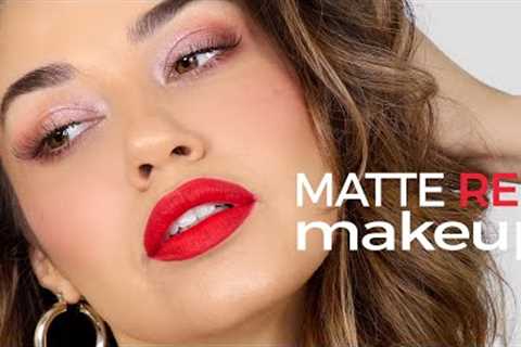 MATTE RED HOLIDAY Makeup Tutorial | Eman